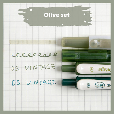 4 vnt Vintage Color gradiento rašiklių rinkinys, greitai džiūstantis gelio rašalo rašiklis ir fluorescencinis paryškinimo žymeklis piešimo dažų biuro mokykla A6458