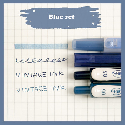 4 vnt Vintage Color gradiento rašiklių rinkinys, greitai džiūstantis gelio rašalo rašiklis ir fluorescencinis paryškinimo žymeklis piešimo dažų biuro mokykla A6458