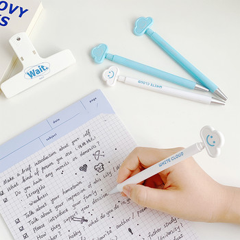 2 τμχ Blue White Cloud Gel Pens Σετ 0,5mm Ballpoint Black Color Ink for Writing School Student Office A7234