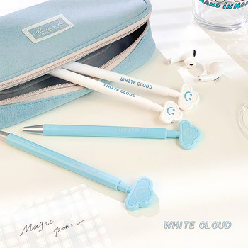 2 τμχ Blue White Cloud Gel Pens Σετ 0,5mm Ballpoint Black Color Ink for Writing School Student Office A7234