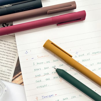 6 бр. Ретро цветни гел химикалки Morandi, въртящ се тип 0,5 мм, топка за писане, дневник, офис ученически пособия A7084