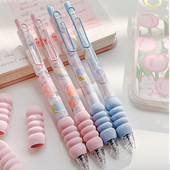 4 τμχ Marguerite Workshop Gel Pens Set Flower Print Soft Holding 0,5mm Ballpoint Black Ink A7384