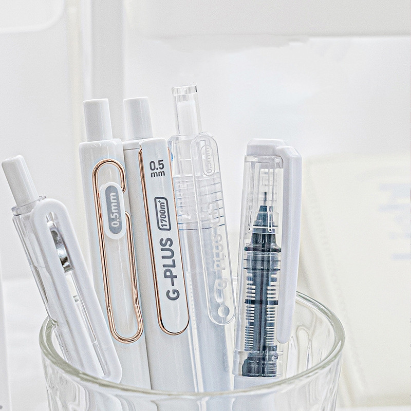 5 vnt G-plus Nice gelio rašiklių rinkinys 0,5 mm rutulinis juodos spalvos rašalas Patvarus rašymas mokykliniai biuro reikmenys A7459