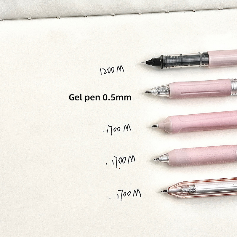 5 vnt G-plus Nice gelio rašiklių rinkinys 0,5 mm rutulinis juodos spalvos rašalas Patvarus rašymas mokykliniai biuro reikmenys A7459