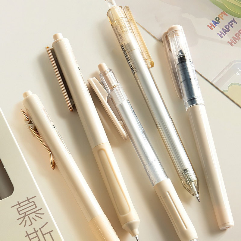 5 vnt G-plus Nice gelio rašiklių rinkinys 0,5 mm rutulinis juodos spalvos rašalas Patvarus rašymas mokykliniai biuro reikmenys A7459