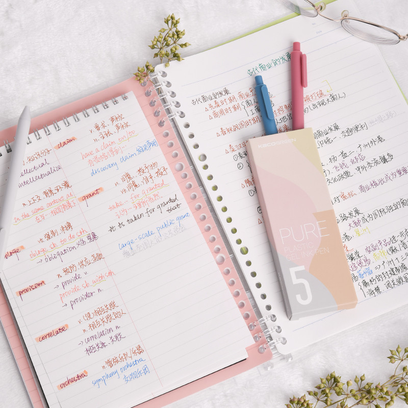 5kom Macaron Pure Gel Pen Set Soft Candy Touch Body 0,5 mm kemijske olovke s crnom tintom za pisanje Poklon Ured škola A6696