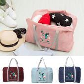 Unisex τσάντα αποσκευών Τσάντα ταξιδιού Μεγάλης χωρητικότητας Ίχνη οργάνωσης Εκτύπωση Πτυσσόμενα αξεσουάρ Τσάντες Πακέτο Duffle Proof στην υγρασία