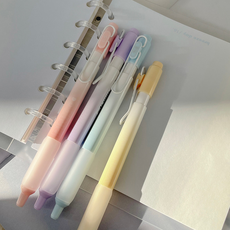 4 τεμ. Romantic Aurora Gel Pens Set Smooth 0,5mm Ballpoint Μαύρο έγχρωμο μελάνι γρήγορου στεγνώματος για τη γραφή School Office A7259