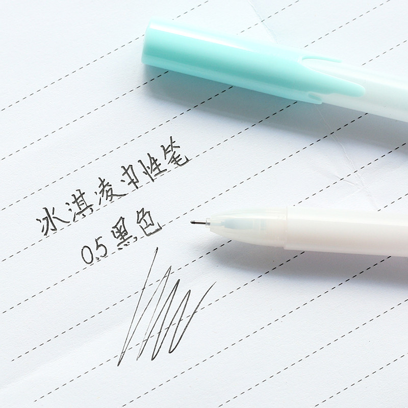 4 vnt. „The Icecream Taste Gel Pen“ rinkinys 0,5 mm rutuliniai juodos spalvos rašikliai, skirti rašyti dovanai raštinės reikmenys Biuro reikmenys mokykloms A6110