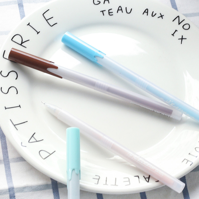 4 vnt. „The Icecream Taste Gel Pen“ rinkinys 0,5 mm rutuliniai juodos spalvos rašikliai, skirti rašyti dovanai raštinės reikmenys Biuro reikmenys mokykloms A6110