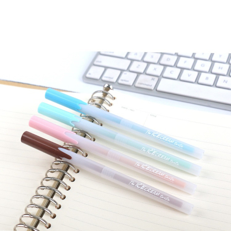 4 vnt. „The Icecream Taste Gel Pen“ rinkinys 0,5 mm rutuliniai juodos spalvos rašikliai, skirti rašyti dovanai raštinės reikmenys Biuro reikmenys mokykloms A6110