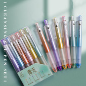 6db zöld hab zselés toll szett átlátszó kivitel, puha markolat 0,5 mm-es golyóstoll fekete színű tinta irodai iskolához A7109