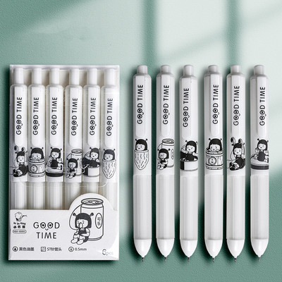 6db zöld hab zselés toll szett átlátszó kivitel, puha markolat 0,5 mm-es golyóstoll fekete színű tinta irodai iskolához A7109