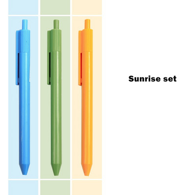 3 tk geelpliiatsi komplekt Candy Color In Spring and Summer Limited 0,38 mm pastapliiatsiga musta värvi tindipliiatsid kirjutamisbüroo koolile A6394