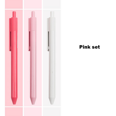 3 tk geelpliiatsi komplekt Candy Color In Spring and Summer Limited 0,38 mm pastapliiatsiga musta värvi tindipliiatsid kirjutamisbüroo koolile A6394