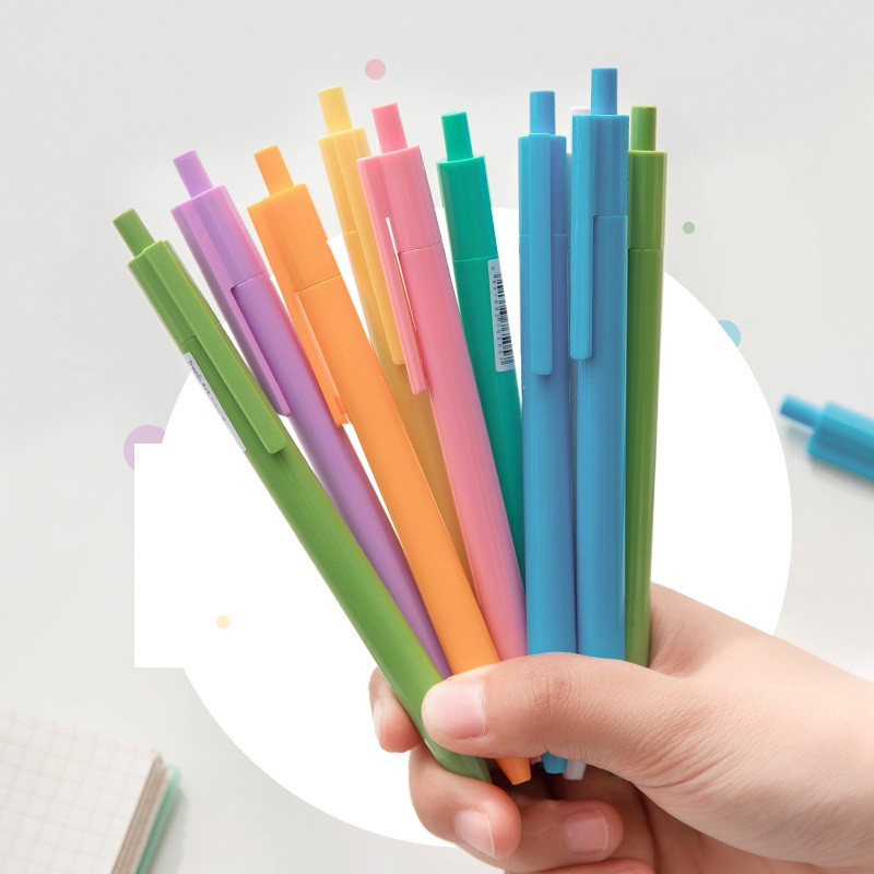 3 tk geelpliiatsi komplekt Candy Color In Spring and Summer Limited 0,38 mm pastapliiatsiga musta värvi tindipliiatsid kirjutamisbüroo koolile A6394