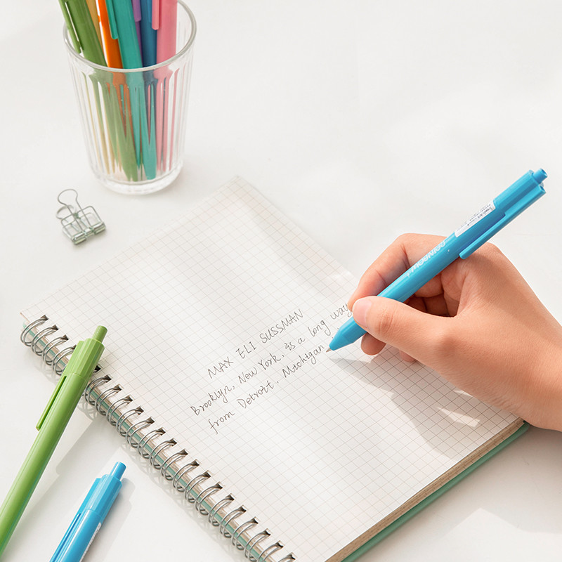 3 tk geelpliiatsi komplekt Candy Color In Spring and Summer Limited 0,38 mm pastapliiatsiga musta värvi tindipliiatsid kirjutamisbüroo koolile A6394