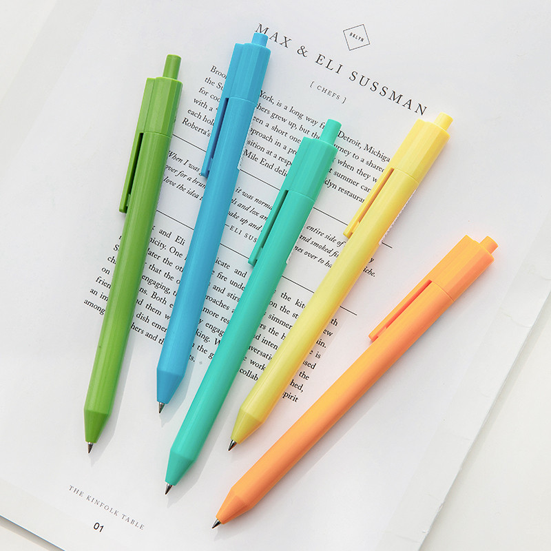 3 tk geelpliiatsi komplekt Candy Color In Spring and Summer Limited 0,38 mm pastapliiatsiga musta värvi tindipliiatsid kirjutamisbüroo koolile A6394