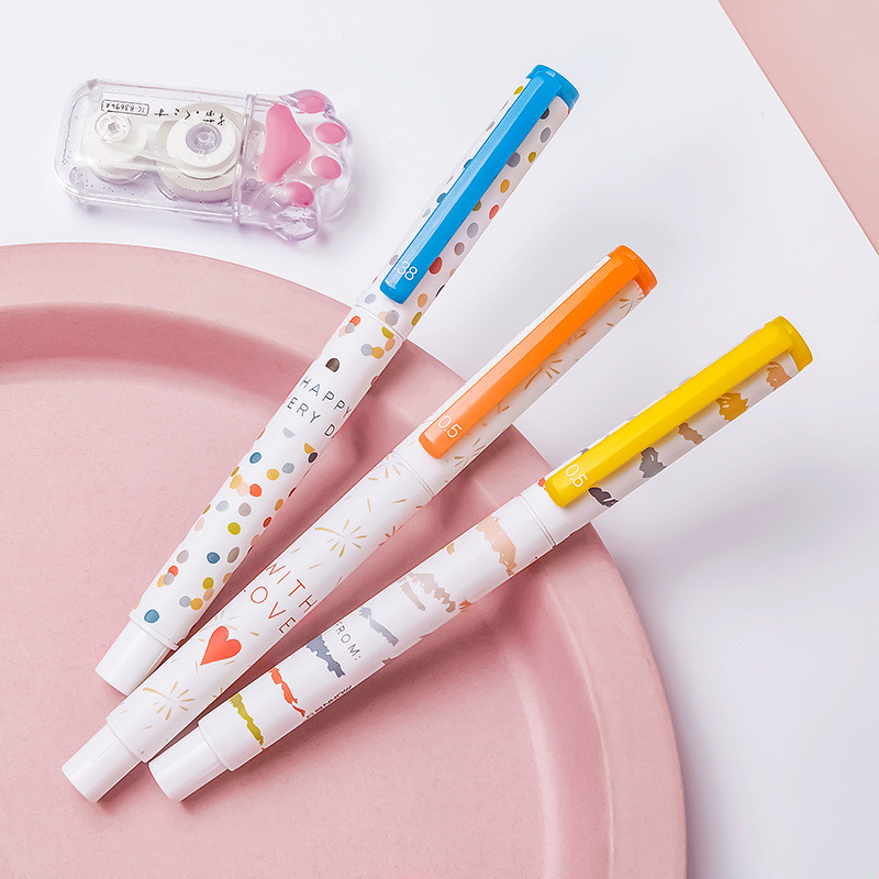 3 komada Fresh Breeze gel olovke Sretno pisanje Izdržljive kemijske olovke s crnom tintom Uredski školski pribor A6266