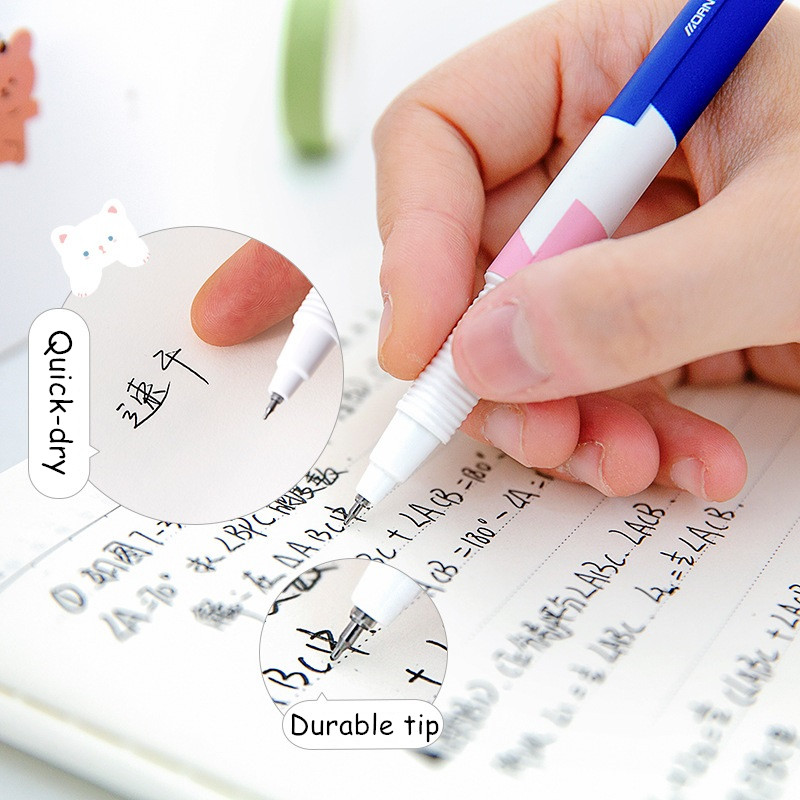 3 komada Fresh Breeze gel olovke Sretno pisanje Izdržljive kemijske olovke s crnom tintom Uredski školski pribor A6266