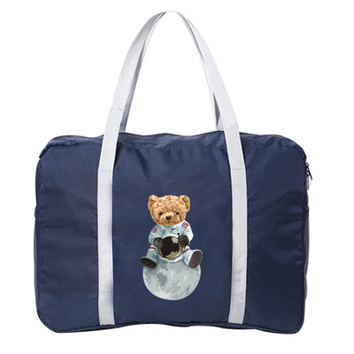 Unisex lauko kempingas Kelionių aksesuarai Krepšiai Didelės talpos Organizatorius Rankinė su užtrauktuku Bear Print Series Sulankstomas bagažo krepšys