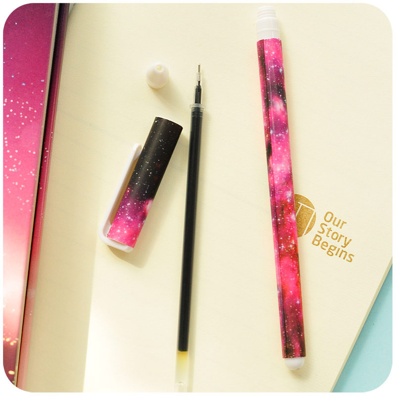 6 vnt kelių spalvų gelio rašiklių rinkinys Žvaigždžių spaudinių gėlių 0,5 mm ritininis rutulys, skirtas rašyti raštinės reikmenims Biuro reikmenys mokykloms A6244