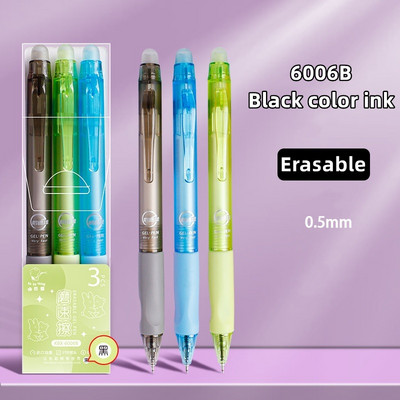 3 vnt. trinamų gelio rašiklių rinkinys, skaidrus želė statinė, 0,5 mm rutulinis mėlynas juodas rašalas, skirtas rašyti mokyklos biurui A7246