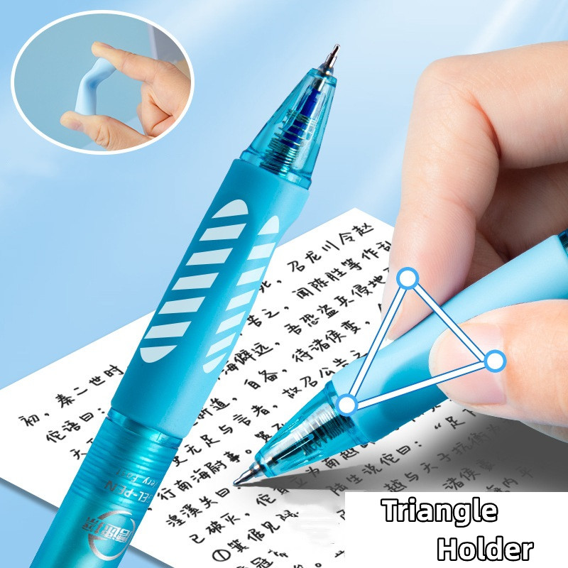 3 vnt. trinamų gelio rašiklių rinkinys, skaidrus želė statinė, 0,5 mm rutulinis mėlynas juodas rašalas, skirtas rašyti mokyklos biurui A7246