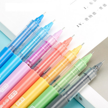 7 τμχ Έγχρωμο στυλό τζελ στυλό 0,5 χιλιοστών Visual Free Ink Roller Ball Pens for Writing Signature School Business Supplies 6663
