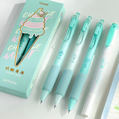 4db Sajtos menta gél toll és kiemelő készlet 0,5 mm-es golyóstollú fekete tinta és színes jelölő íráshoz A7456