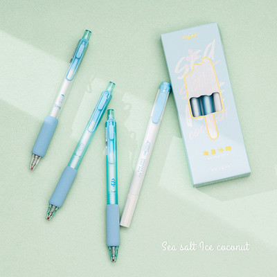 4db Sajtos menta gél toll és kiemelő készlet 0,5 mm-es golyóstollú fekete tinta és színes jelölő íráshoz A7456