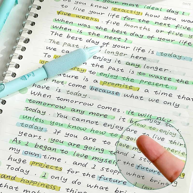 4db Sajtos menta gél toll és kiemelő készlet 0,5 mm-es golyóstollú fekete tinta és színes jelölő íráshoz A7456