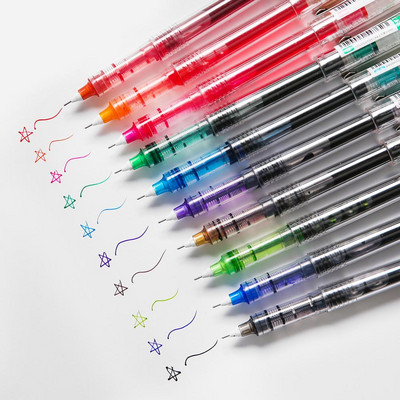 1 бр. Diamond Transparent Ink Pen Free Liquid Color 0.5 mm Ballpoint Fine Pens for Writing Signature Draw School A6002