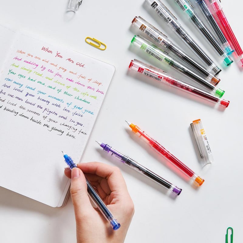 1 vnt Deimantinis permatomas rašalinis rašiklis be skystos spalvos 0,5 mm tušinukai, skirti rašyti parašų piešimui mokykliniai reikmenys A6002