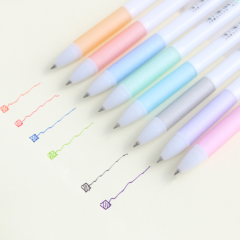 6 vnt. greitai džiūstantis gelio rašalo rašalo rinkinys, paspaudimo tipas, 0,5 mm tušinukai, rašomasis įdėklas, žymeklis raštinės reikmenys biuro mokykla A6456