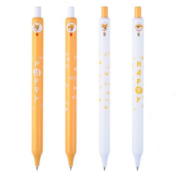 4 τμχ Puppy Dog Gel Pens Set Coco Button Click Type 0,42mm Ballpoint Quick Dry Black Color School School A7278