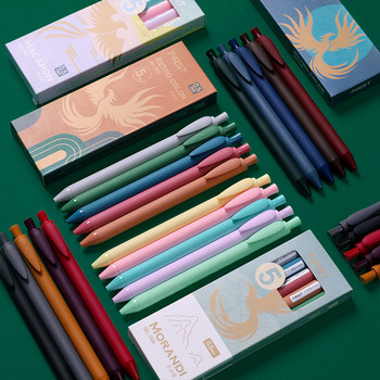 5 бр. Комплект ретро цветни гел химикалки Phoenix Series Multi Candy Morandi Ink 0,5 mm Топка за ежедневно писане, рисуване, подарък за училище A6936