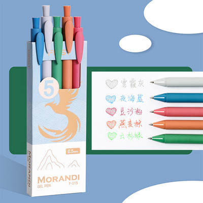 5 τμχ Σετ στυλό ρετρό έγχρωμο gel στυλό Phoenix Series Multi Candy Morandi Ink 0,5mm Ballpoint για καθημερινή γραφή Σχέδιο Σχολείο Δώρου A6936
