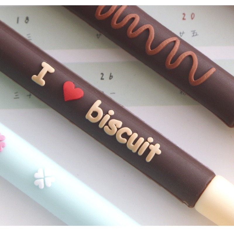 5 бр. Шоколадова бисквитена химикалка Гел химикалка Сладки понички Химикалки за торта Черно цветно мастило Офис училище A6710