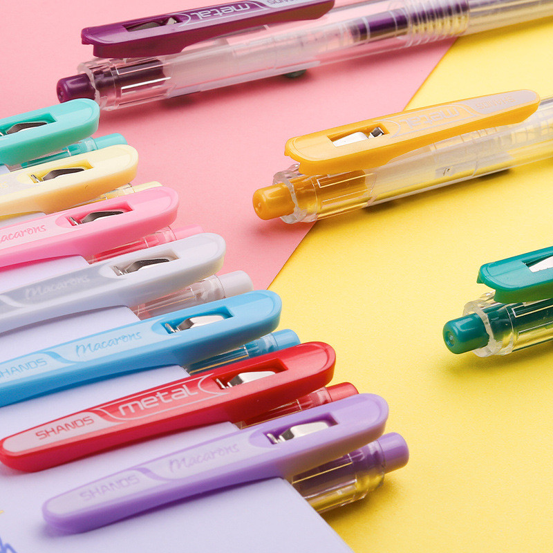 6 vnt sulčių spalvos paspaudimo tipo gelio rašalo rašiklio rinkinys Retro Morandi Macaron Metallic Colors Liner Marker Journal Piešimo mokykla A6780