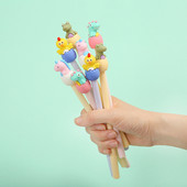 4 vnt Baby Pets gelio rašiklio rinkinys Mieli dinozaurų vienaragiai vištienos rašikliai Tušinukai 0,5 mm juodos spalvos rašalas Naujovė Kanceliarinės prekės mokykla A6859