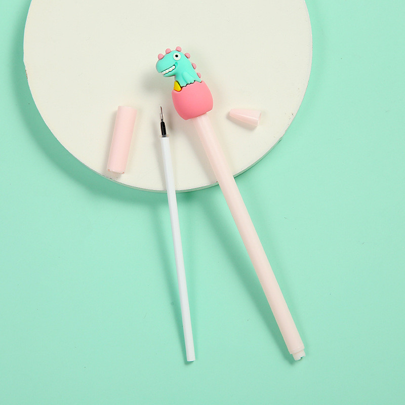 4 vnt Baby Pets gelio rašiklio rinkinys Mieli dinozaurų vienaragiai vištienos rašikliai Tušinukai 0,5 mm juodos spalvos rašalas Naujovė Kanceliarinės prekės mokykla A6859