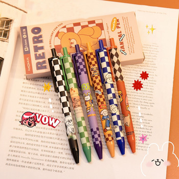 6 τμχ Retro Bear Gel Pens Σετ 0,5mm Ballpoint Black Color Ink for Writing Office School A7360