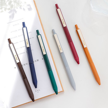 6 τμχ National Color Gel Pens Ink Set Quick Dry Retro Colors 0,5mm Roller Ball Pen Writing Liner School Journal A6603