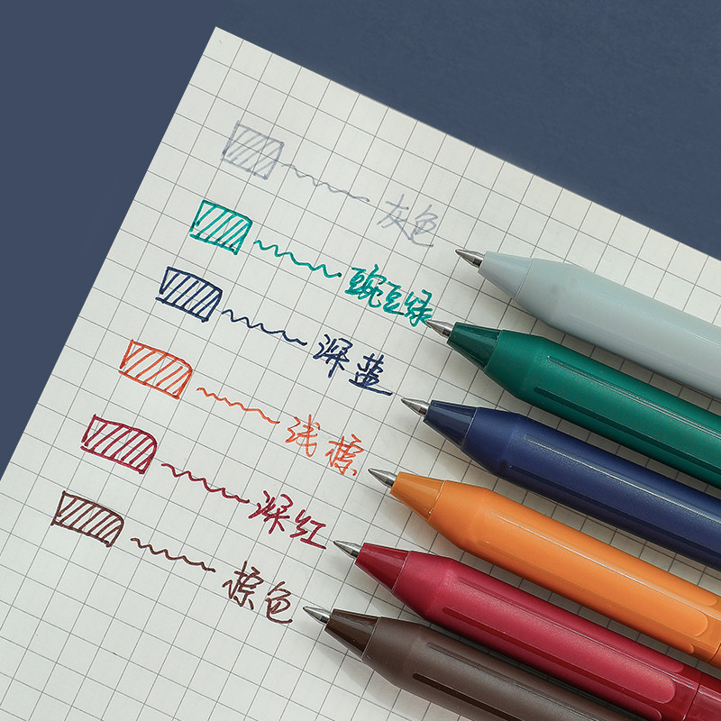 6 komada Nacionalne gel olovke u boji Set brzosušećih retro boja 0,5 mm Roler hemijska olovka Marker za pisanje Školski dnevnik A6603