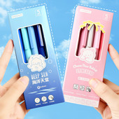 5 vnt gelio rašalo rašiklių rinkinys Rožių žiedų sūris Bear Moonlight Metaverse 0,5 mm rutulinio taško juodos spalvos rašymui A7449