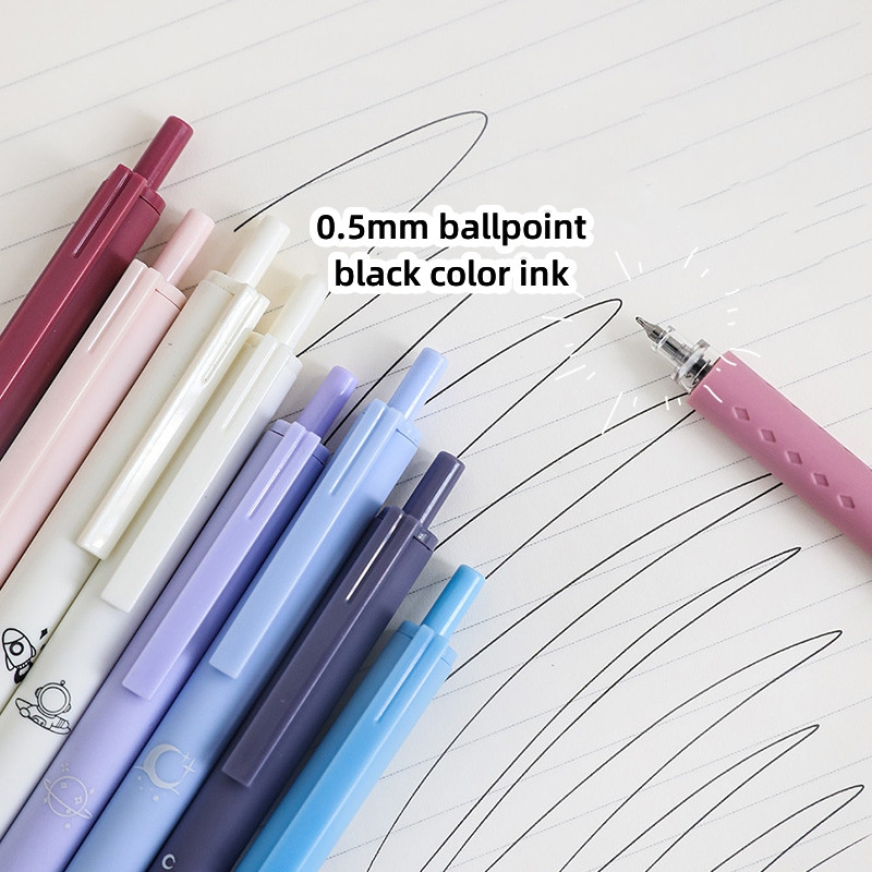 5 vnt gelio rašalo rašiklių rinkinys Rožių žiedų sūris Bear Moonlight Metaverse 0,5 mm rutulinio taško juodos spalvos rašymui A7449