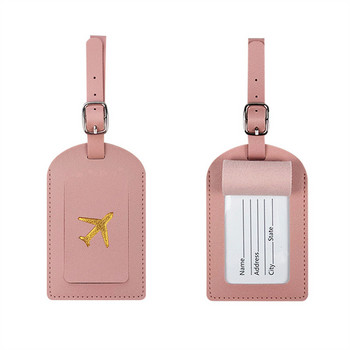 1PC Преносим етикет за багаж от PU кожа Идентификатор на етикет за куфар Етикет за бордна чанта за багаж Име ID Адрес Притежател Аксесоари за пътуване