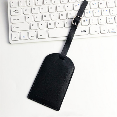 1vnt Nešiojama PU odinė bagažo etiketė Lagamino identifikatorius Etiketė Bagažo įlaipinimo krepšio etiketė Pavadinimas ID Adreso laikiklis Kelionių priedai