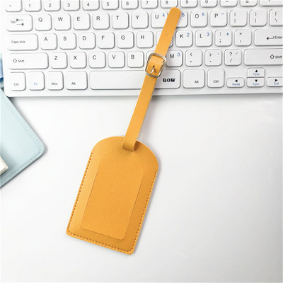 1vnt Nešiojama PU odinė bagažo etiketė Lagamino identifikatorius Etiketė Bagažo įlaipinimo krepšio etiketė Pavadinimas ID Adreso laikiklis Kelionių priedai